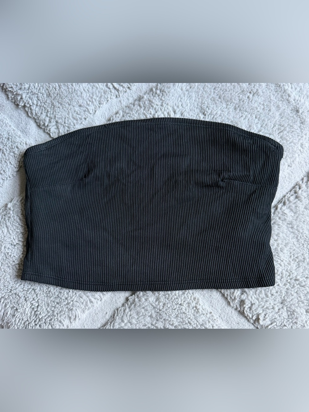 aerie Black Ribbed Bandeau